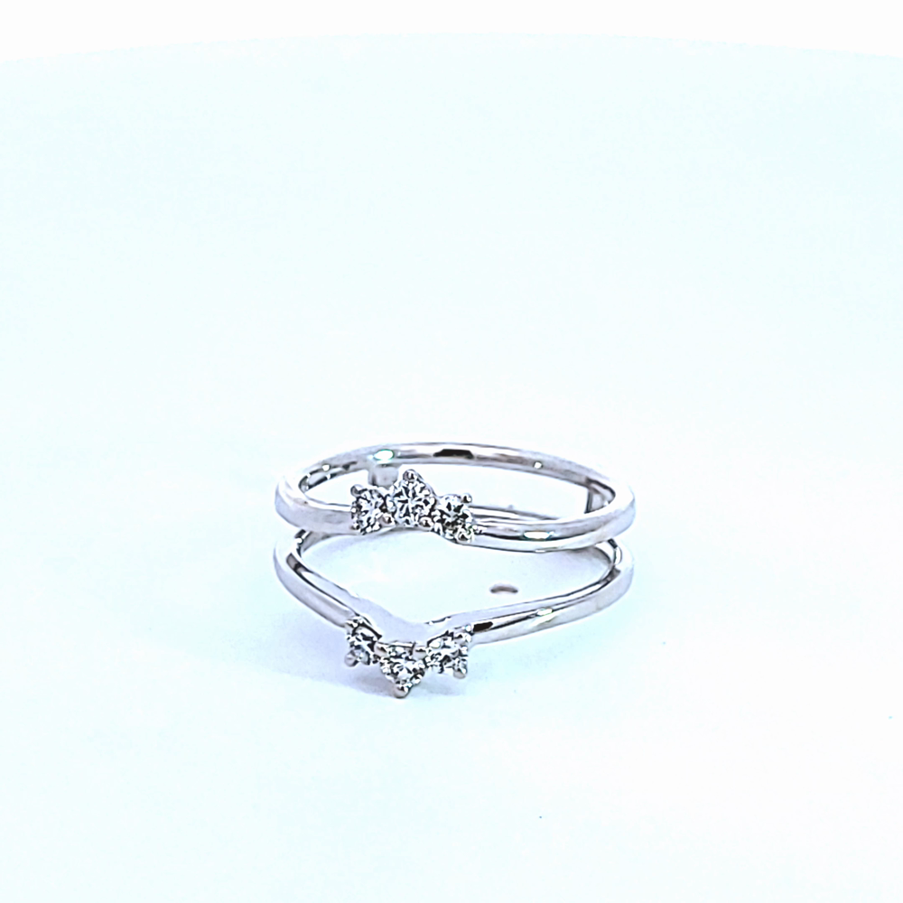 1/4ct. t.w. Diamond Wedding Guard Ring in 14K White Gold