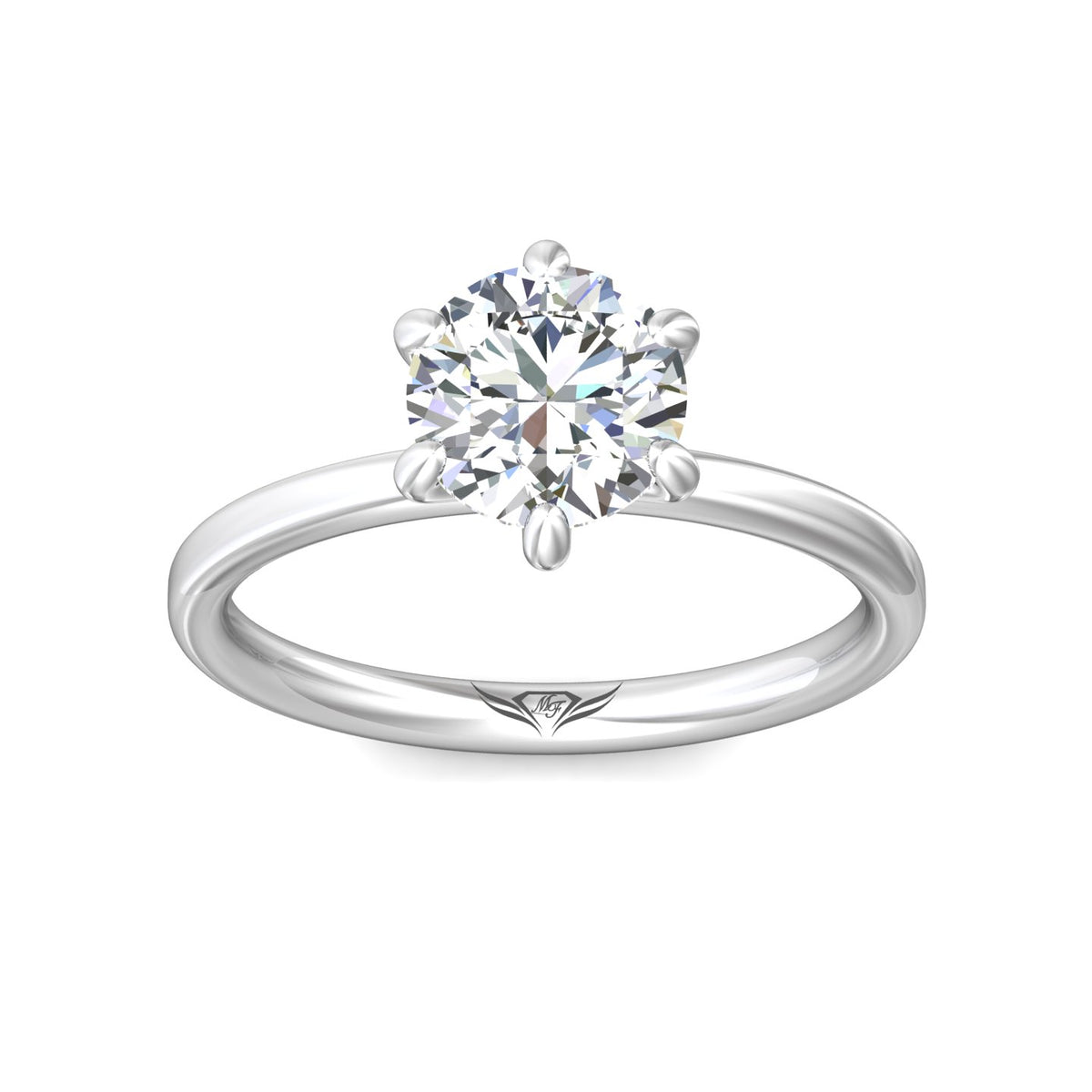 2mm Solitaire Engagement Ring in 14K Yellow Gold