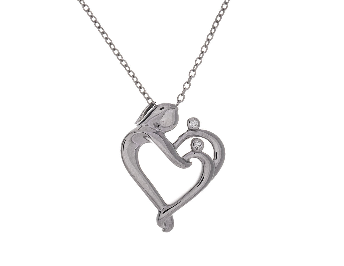 .02ct. t.w. Mom and Children Diamond Pendant in Sterling Silver