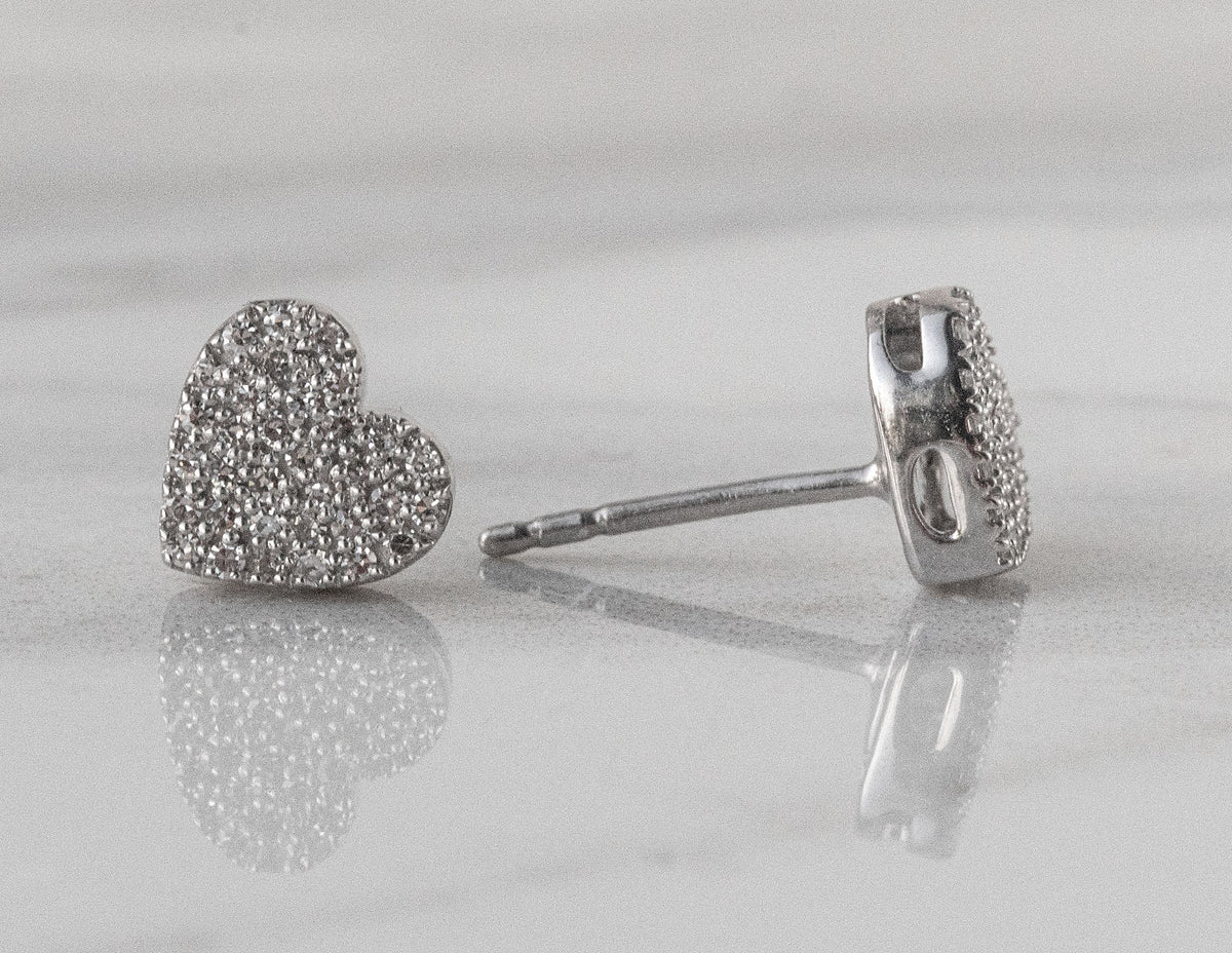 1/4ct. t.w. Heart Shape Newborn Lab Created Diamond Earrings in Sterling Silver