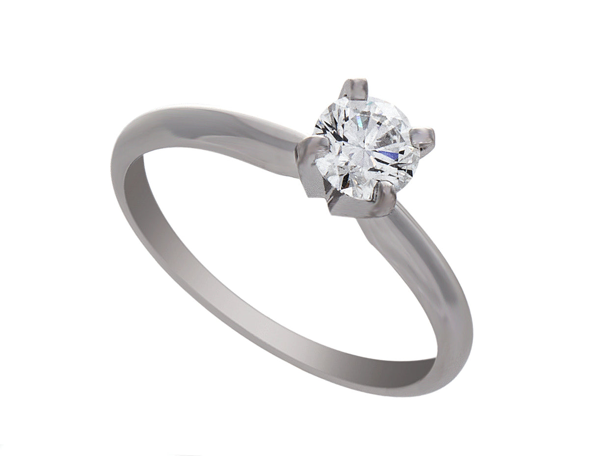 1/2ct. Round Cut Diamond Engagement Ring in 14K White Gold