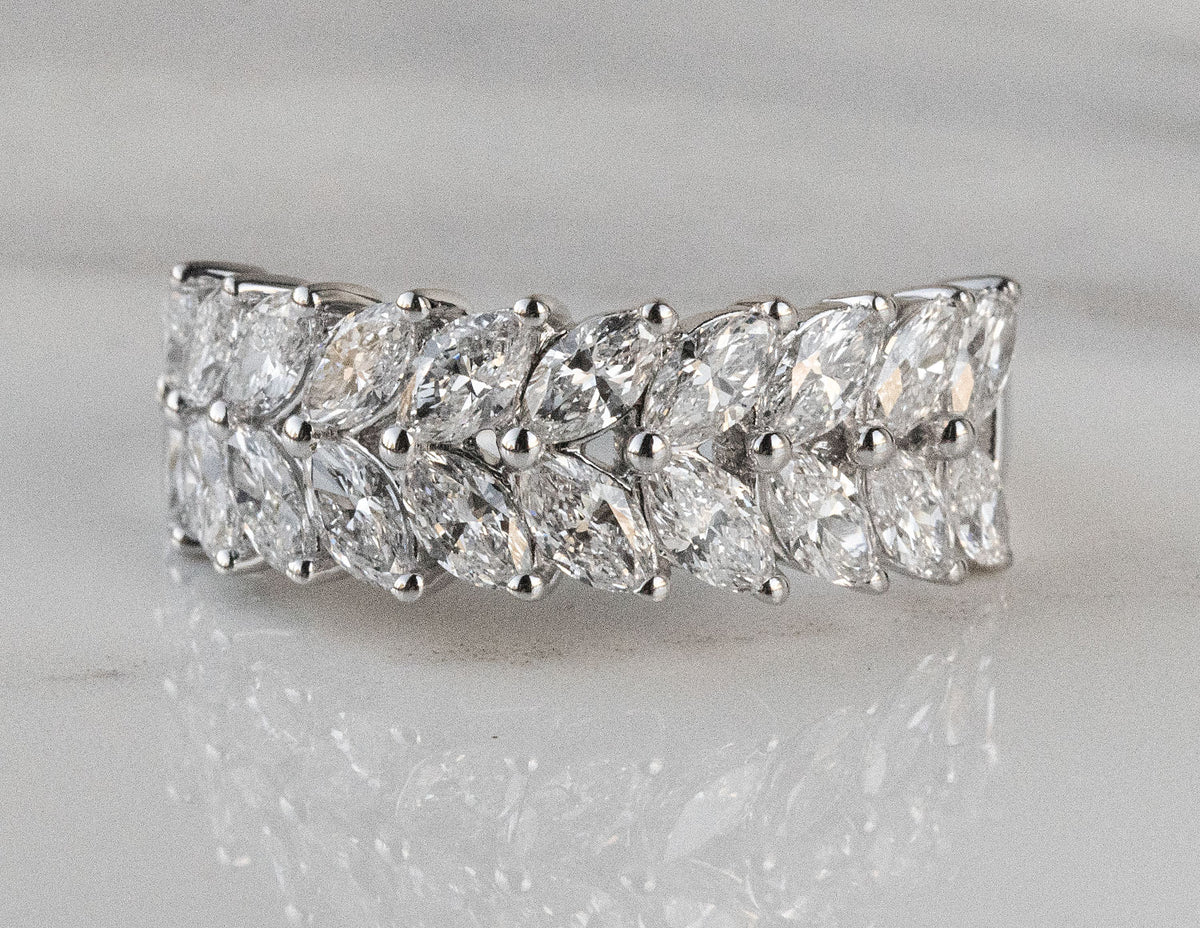 2 1/5ct. t.w. Marquise Cut Newborn Lab Created Diamond Fashion Ring in 14K White Gold