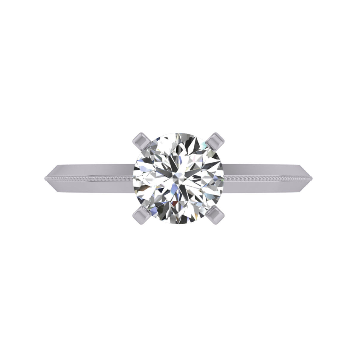 2.5mm. Solitaire Engagement Ring in 14K White Gold