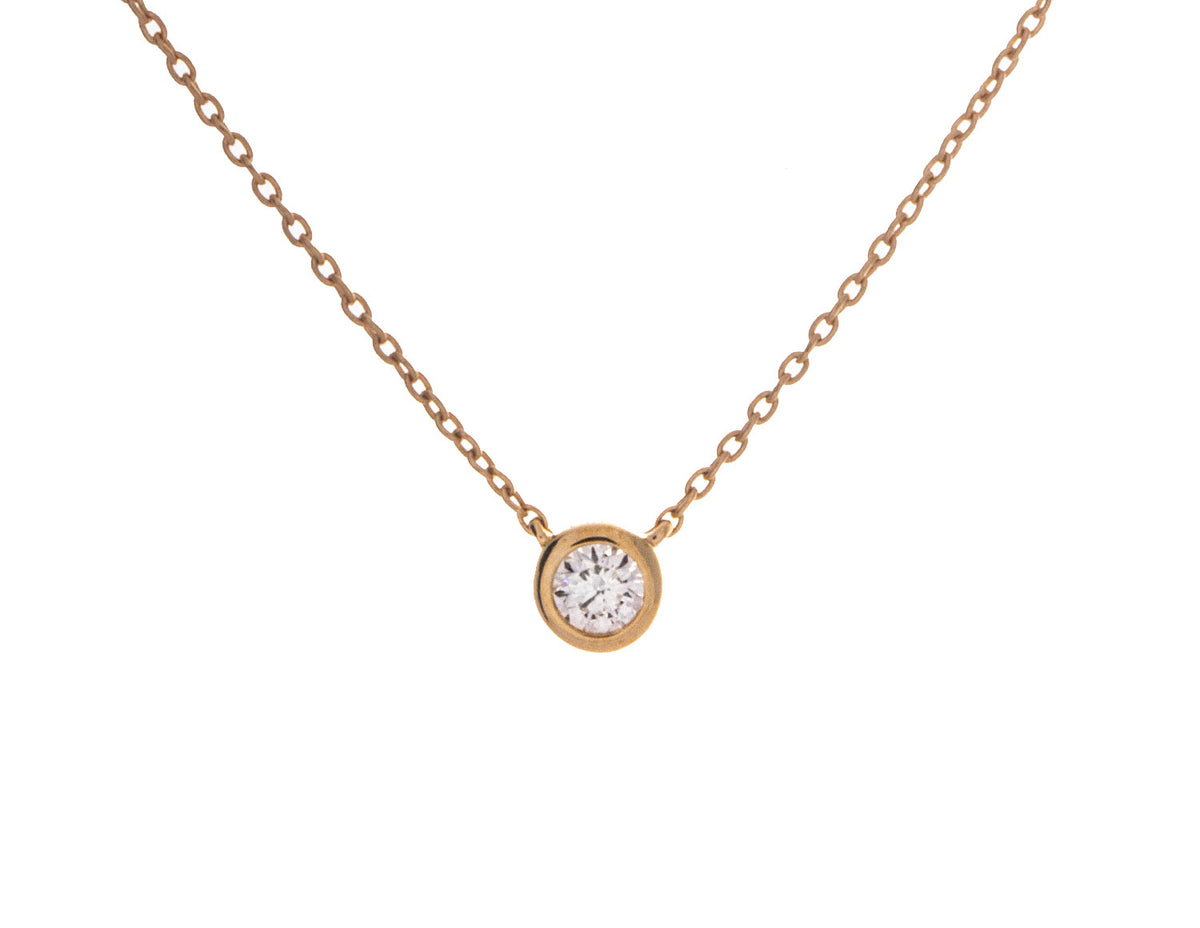 1/10ct. Diamond Bezel Pendant in 10K Yellow Gold