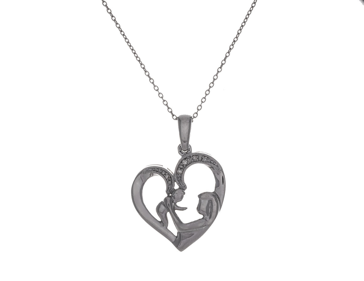 .02ct. t.w. Diamond Heart Pendant in Sterling Silver