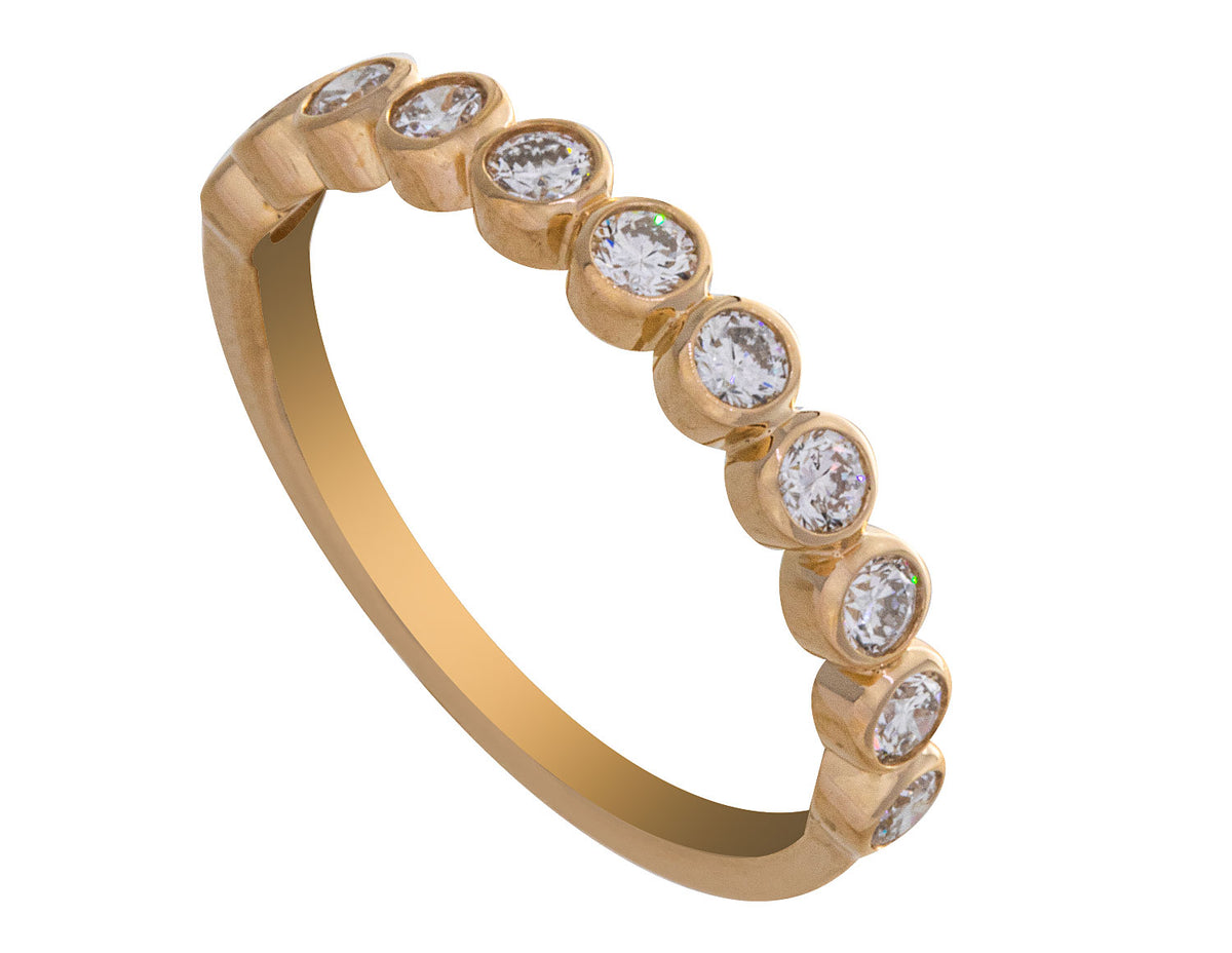 1/2ct. t.w. Bezel Set Diamond Fashion Ring in 14K Yellow Gold