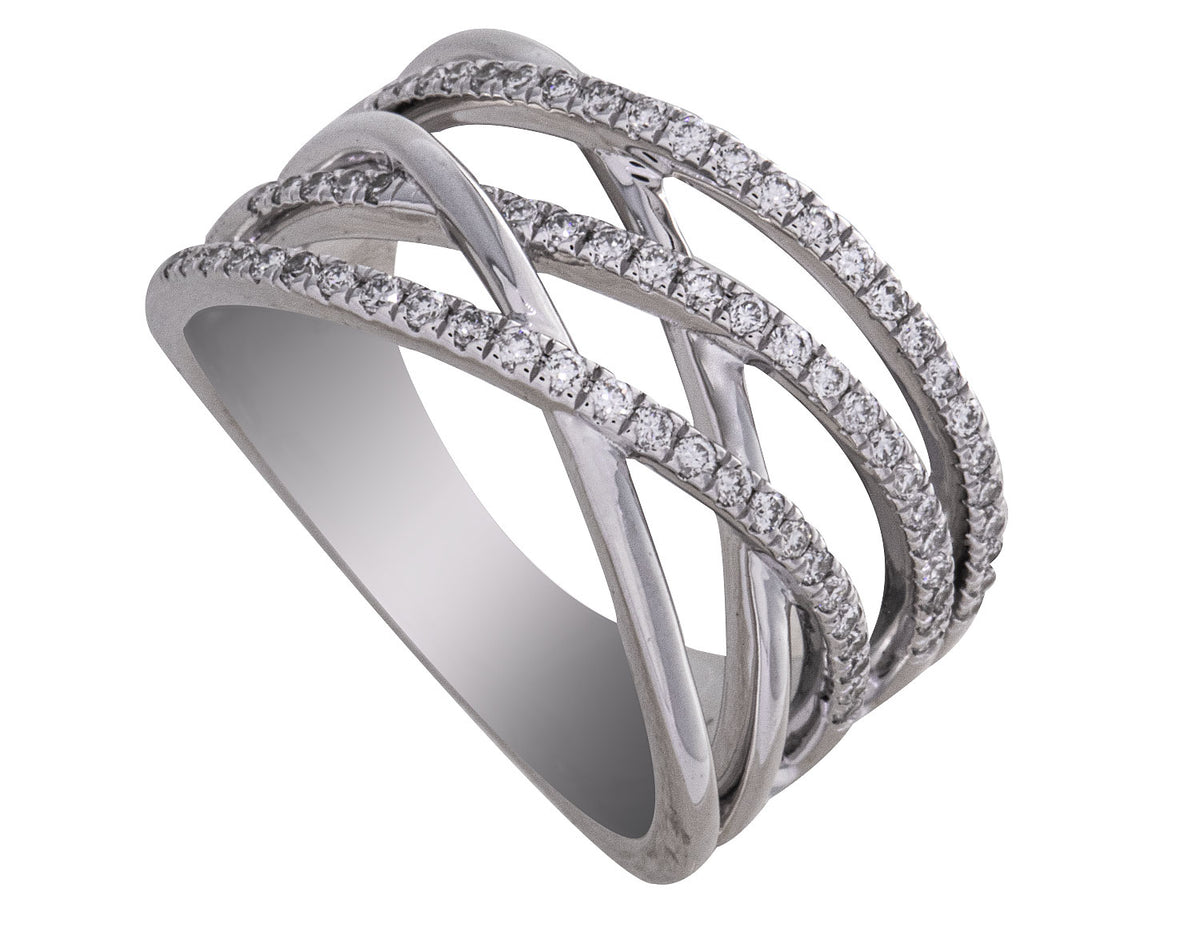 2/5ct. t.w. Diamond Crossover Fashion Ring in 14K White Gold