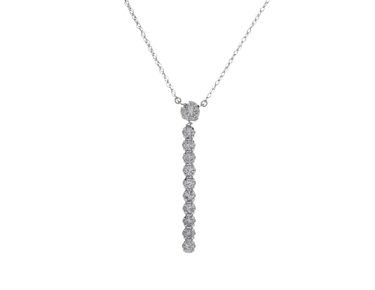 1/2ct. t.w. Diamond Drop Bar Pendant in 14K White Gold