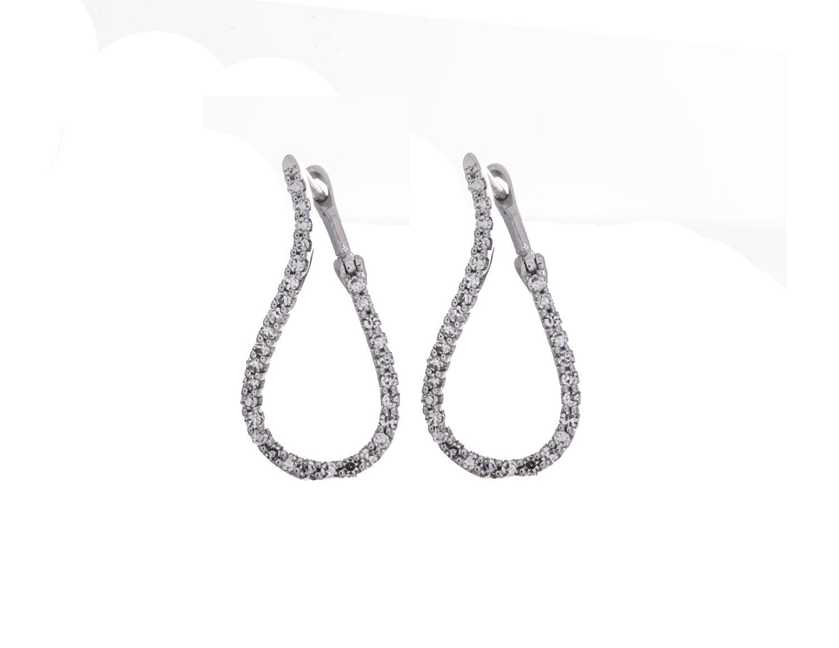 1/5ct. t.w. Diamond Hoop Earrings in 10K White Gold