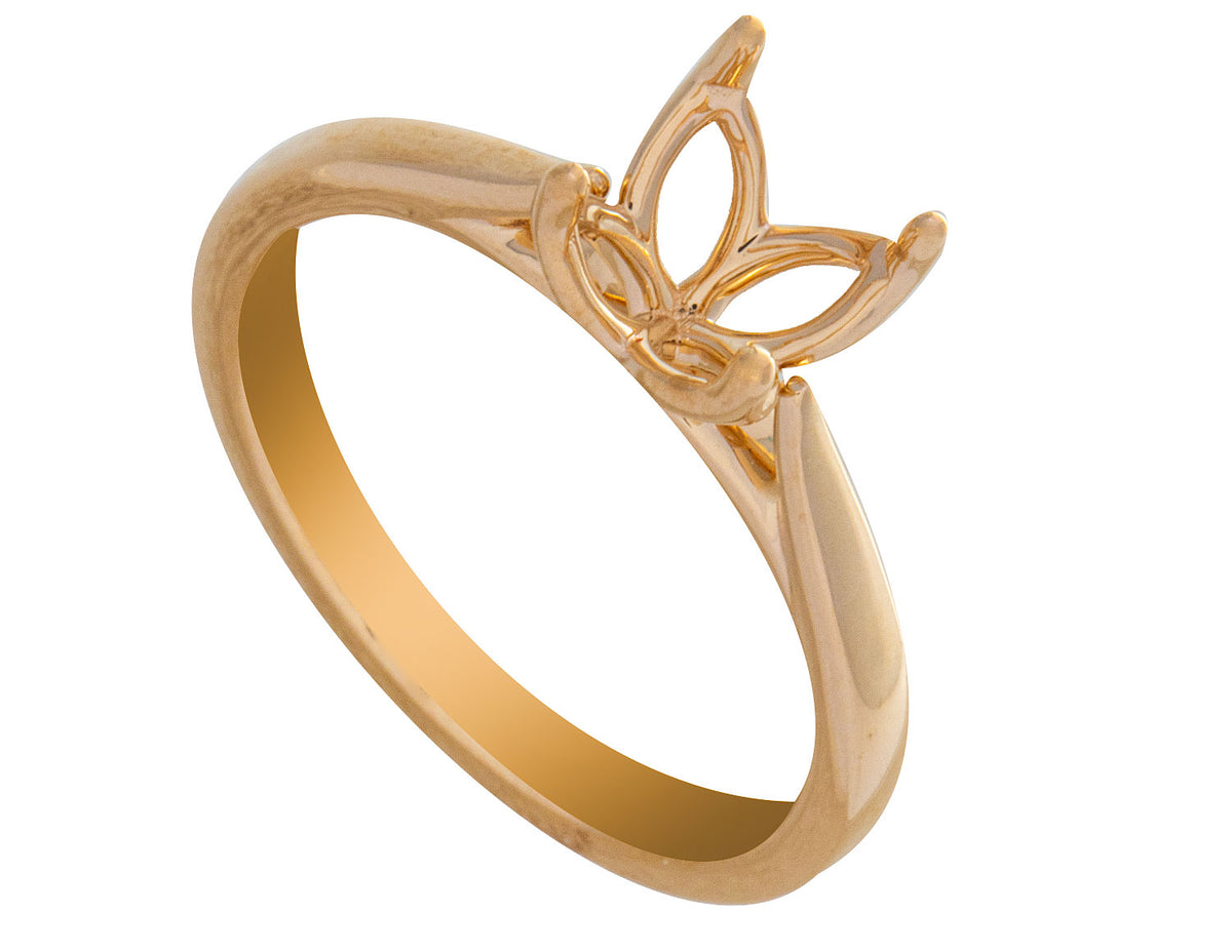 2.4mm Solitaire Cathedral Engagement Ring in 14K Yellow Gold