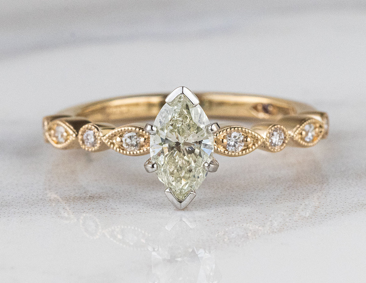 1ct. t.w. Marquise Cut Diamond Engagement Ring in 14K Yellow Gold