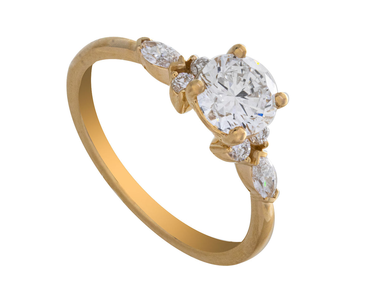 1 1/4ct. t.w. Round Cut Newborn Lab Created Diamond Engagement Ring in 14K Yellow Gold