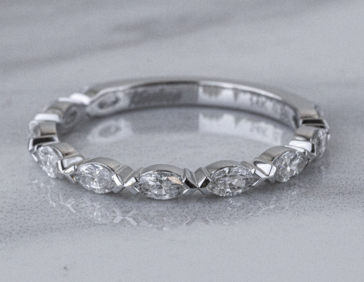 5/8ct. t.w. Marquise Cut Diamond Wedding Band in 14K White Gold