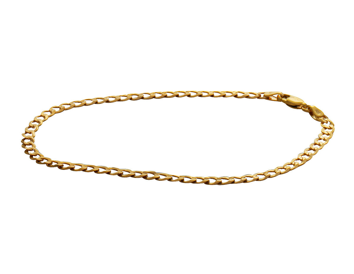Solid Curb Chain Bracelet in 10K Yellow Gold