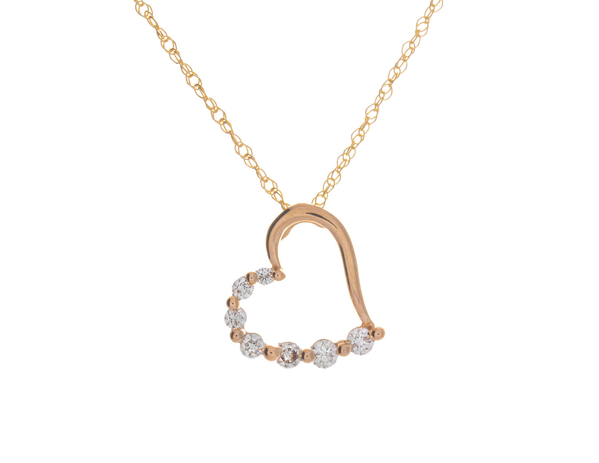 1/4ct. t.w. Diamond Heart Pendant in 14K Yellow Gold