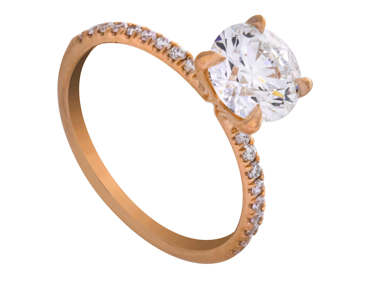 1 2/3ct. t.w. Round Cut Newborn Lab Created Diamond Engagement Ring in 14K Yellow Gold