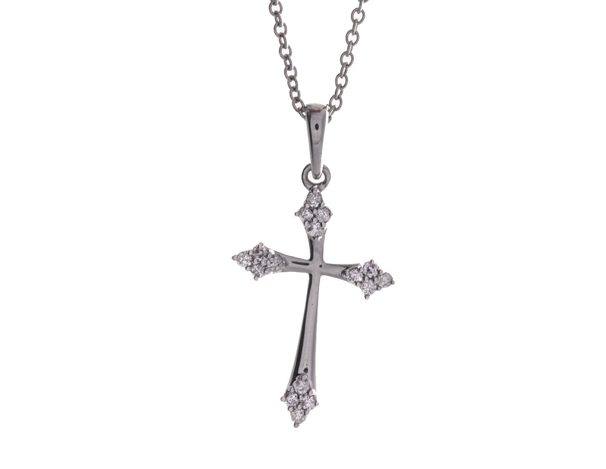 .06ct. t.w. Diamond Cross Pendant in 10K White Gold
