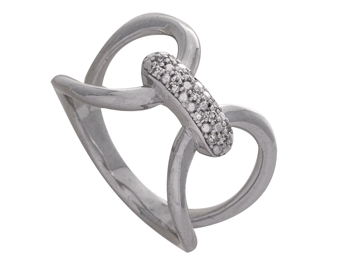 1/14ct. t.w. Diamond Open Loop Fashion Ring in Sterling Silver