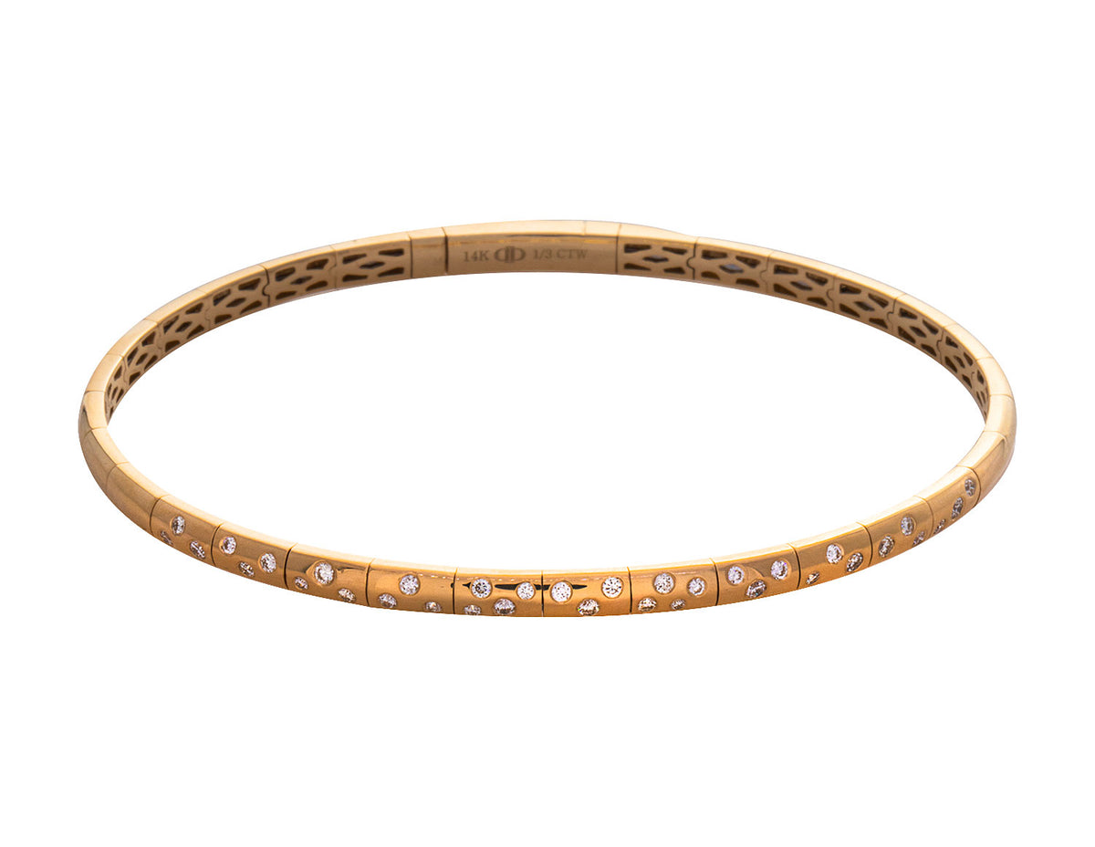1/3ct. t.w. Diamond Flexie Bangle Bracelet in 14K Yellow Gold