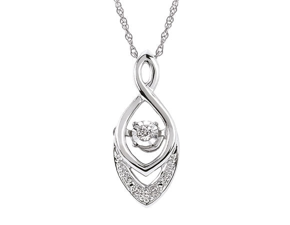.01ct. t.w. Shimmering Diamond Pendant in Sterling Silver