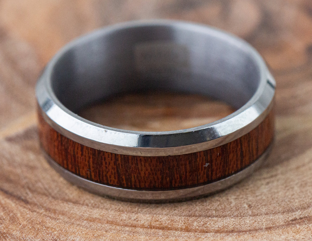 8mm Tantalum and Hardwood Men's Wedding Band