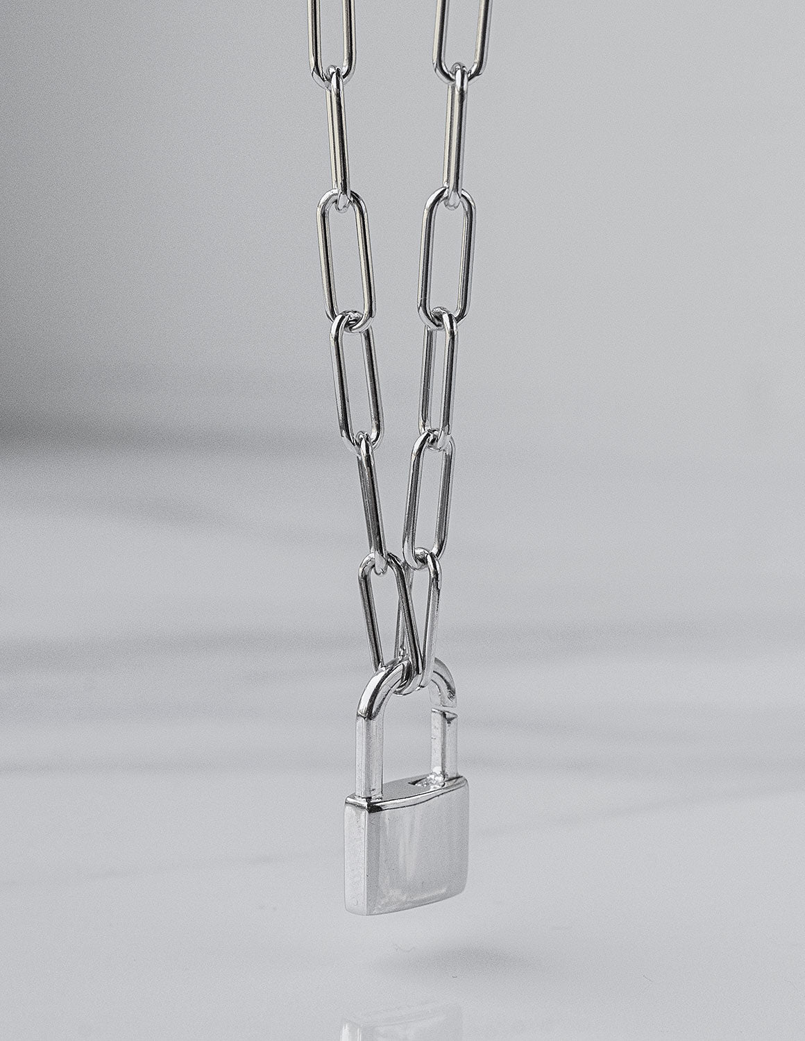 Lock Link Necklace in Sterling Silver