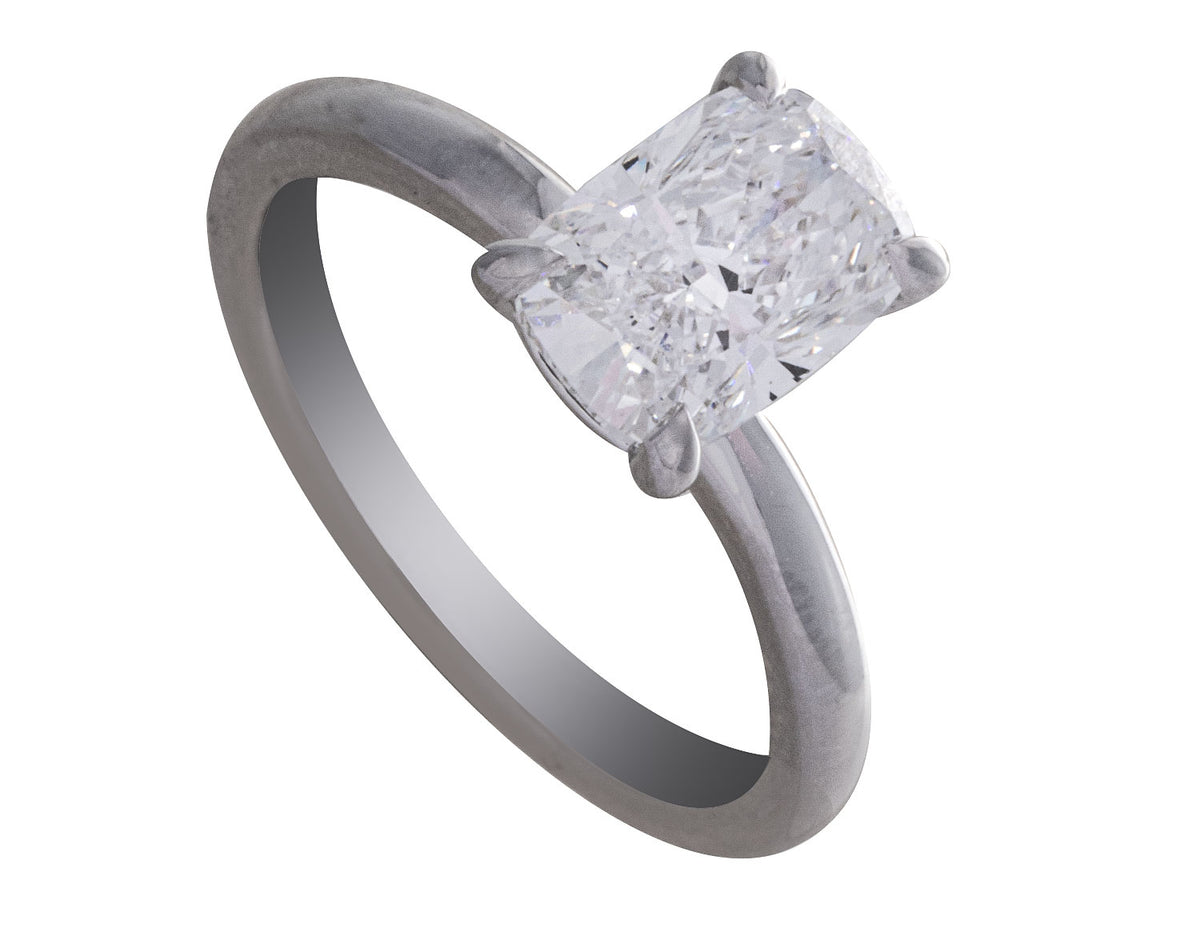 2ct. Elongated Cushion Cut Newborn Lab Created Diamond Solitaire Engagement Ring in 14K White Gold