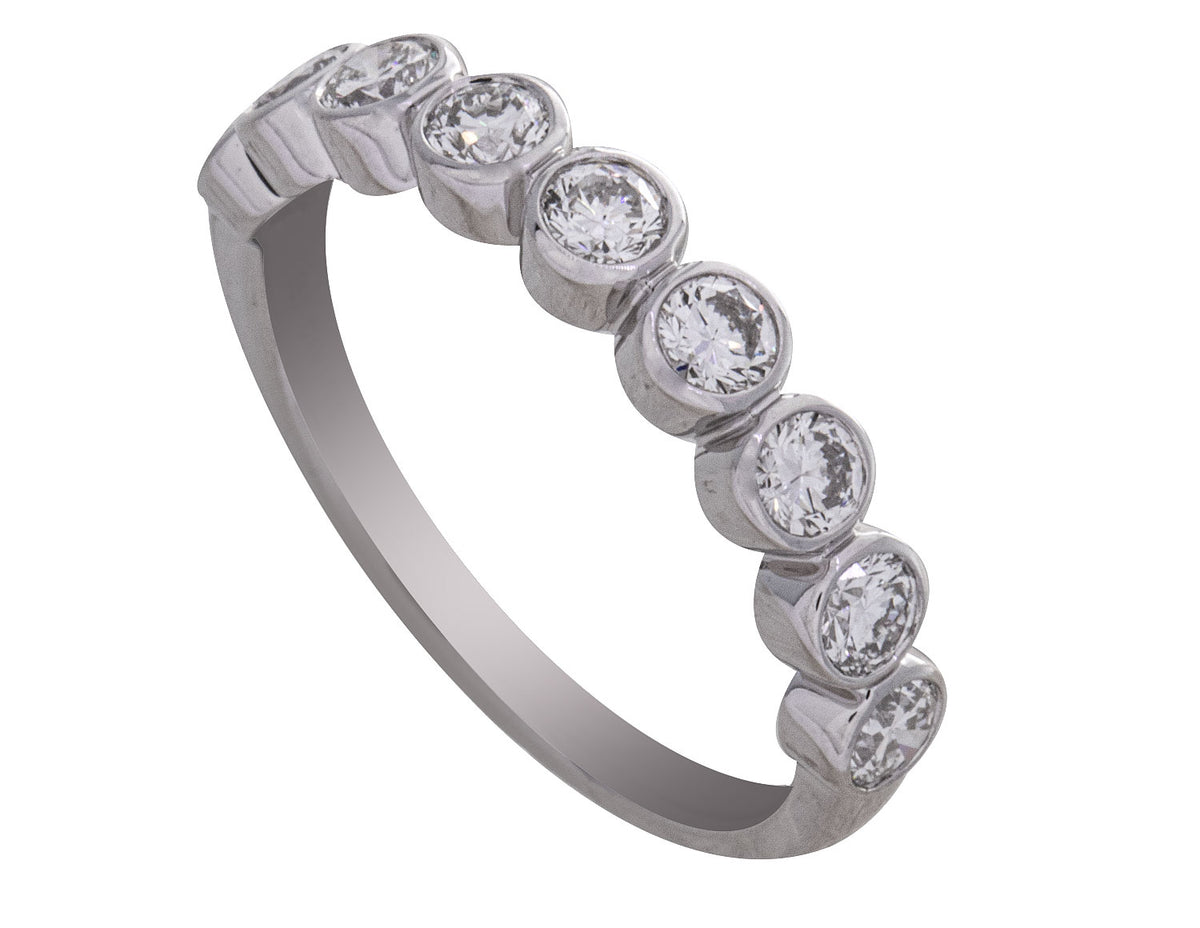 3/4ct. t.w. Newborn Lab Created Bezel Set Diamond Fashion Ring in 14K White Gold