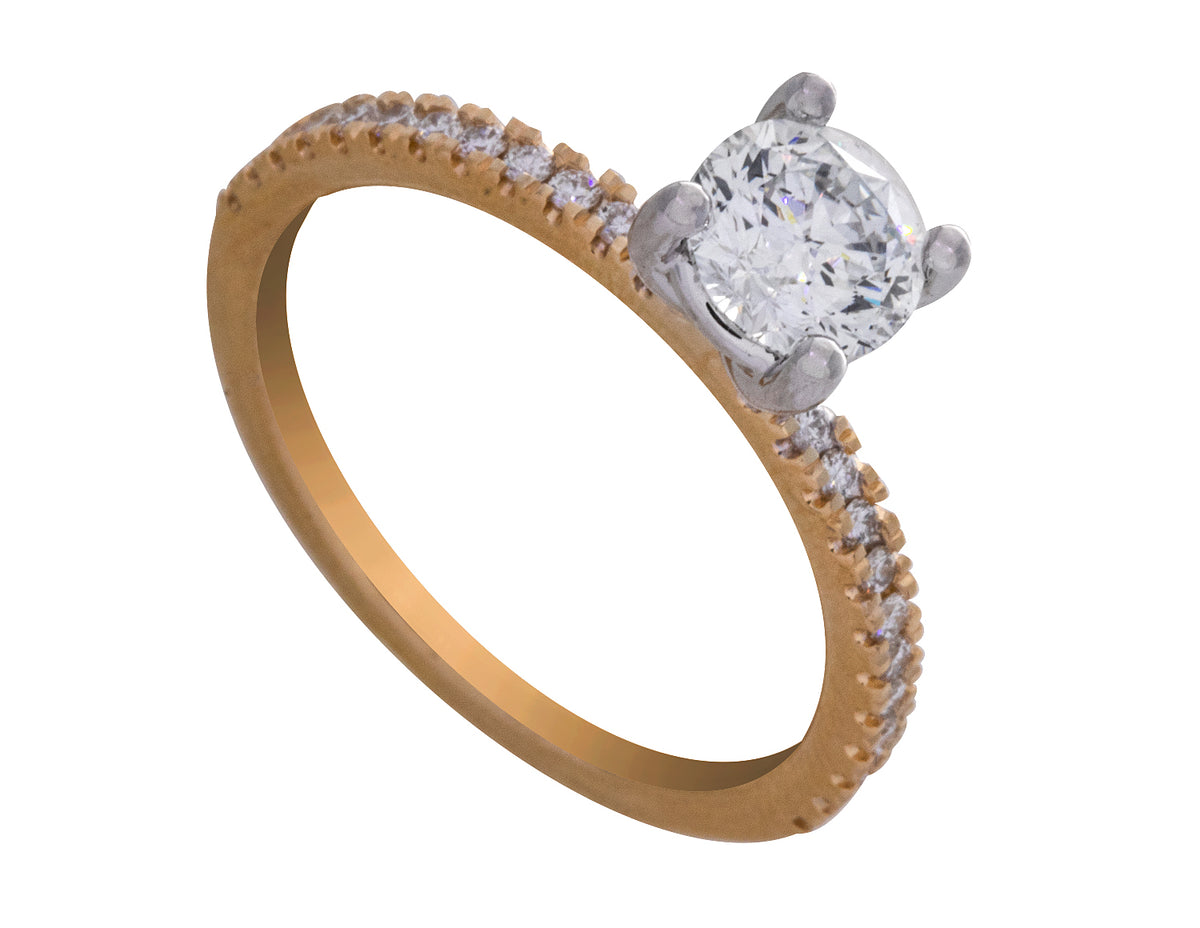 1ct. t.w. Round Cut Kessler 81 Diamond Engagement Ring in 14K Yellow Gold