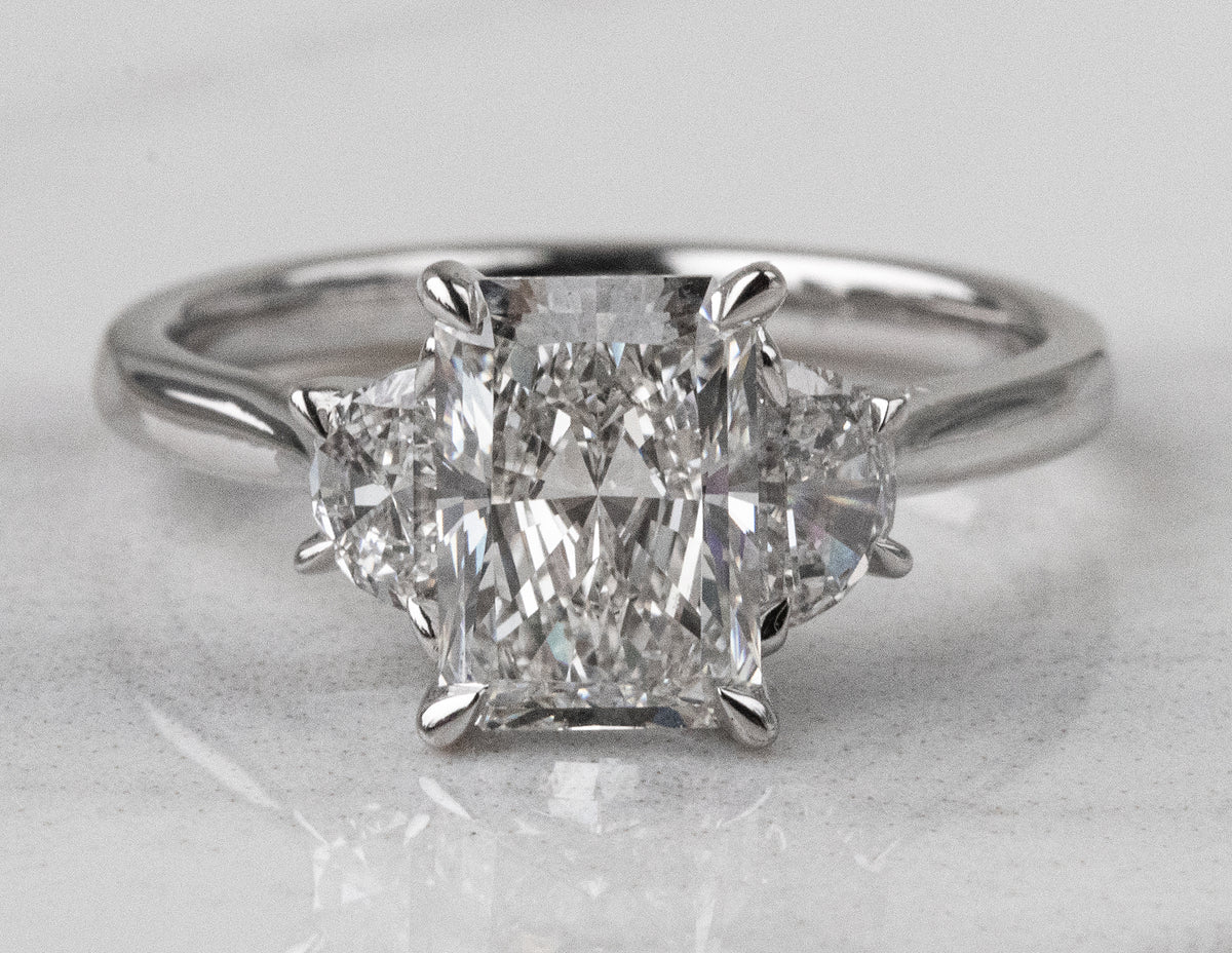 2 1/2ct. t.w. Radiant Cut Newborn Lab Created Diamond Engagement Ring in 14K White Gold