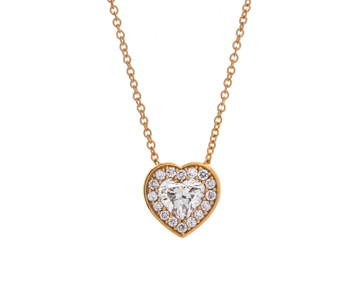 1/2ct. Newborn Lab Created Diamond Heart Pendant in 14K Yellow Gold