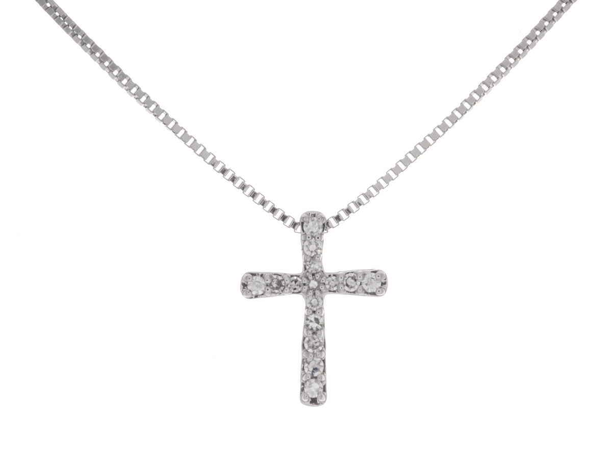 1/10ct. t.w. Diamond Cross Pendant in Sterling Silver