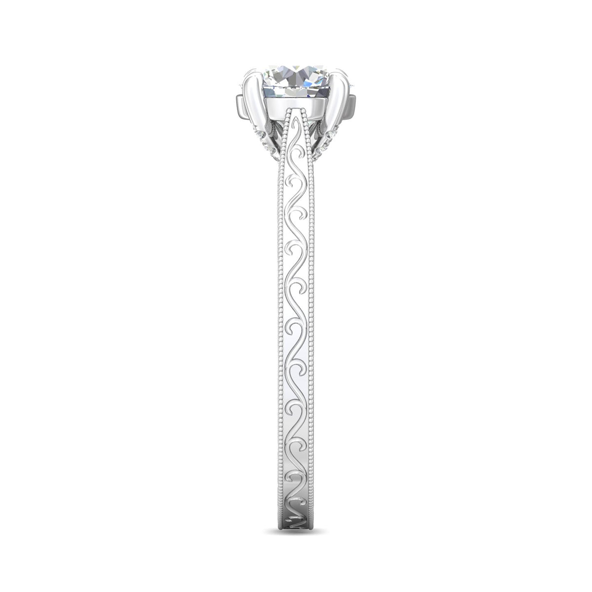 .05ct. t.w. Round Cut Diamond Engagement Ring in 14K White Gold