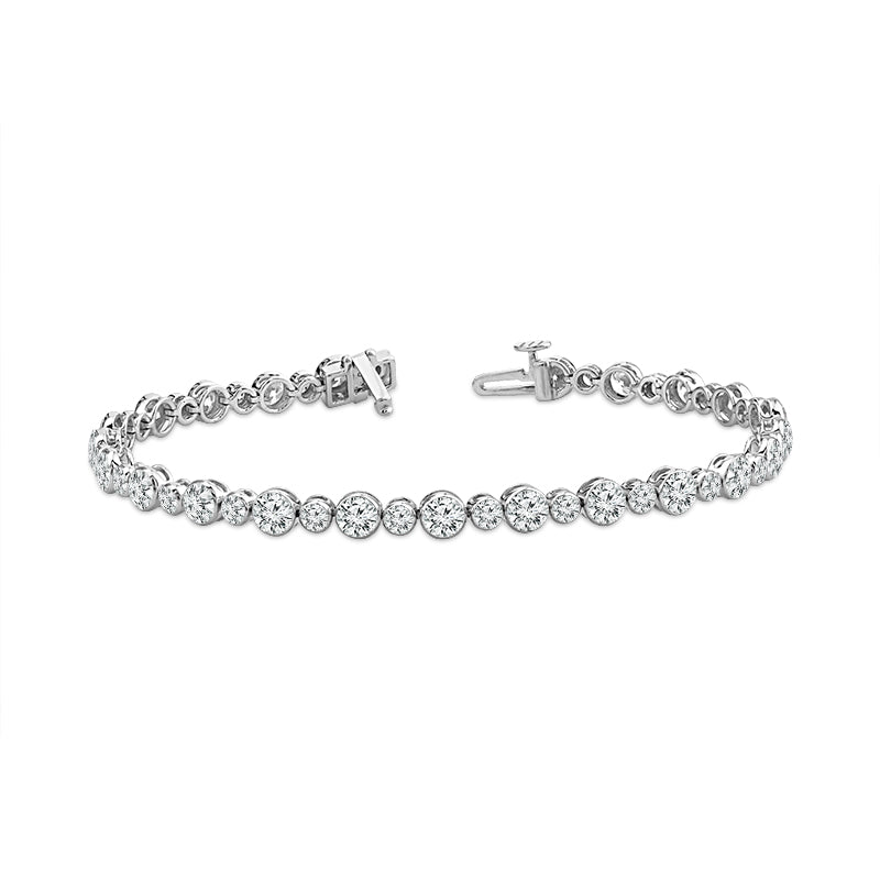 7 1/3ct. t.w. Round Cut Newborn Lab Created Diamond Tennis Bracelet in 14K White Gold