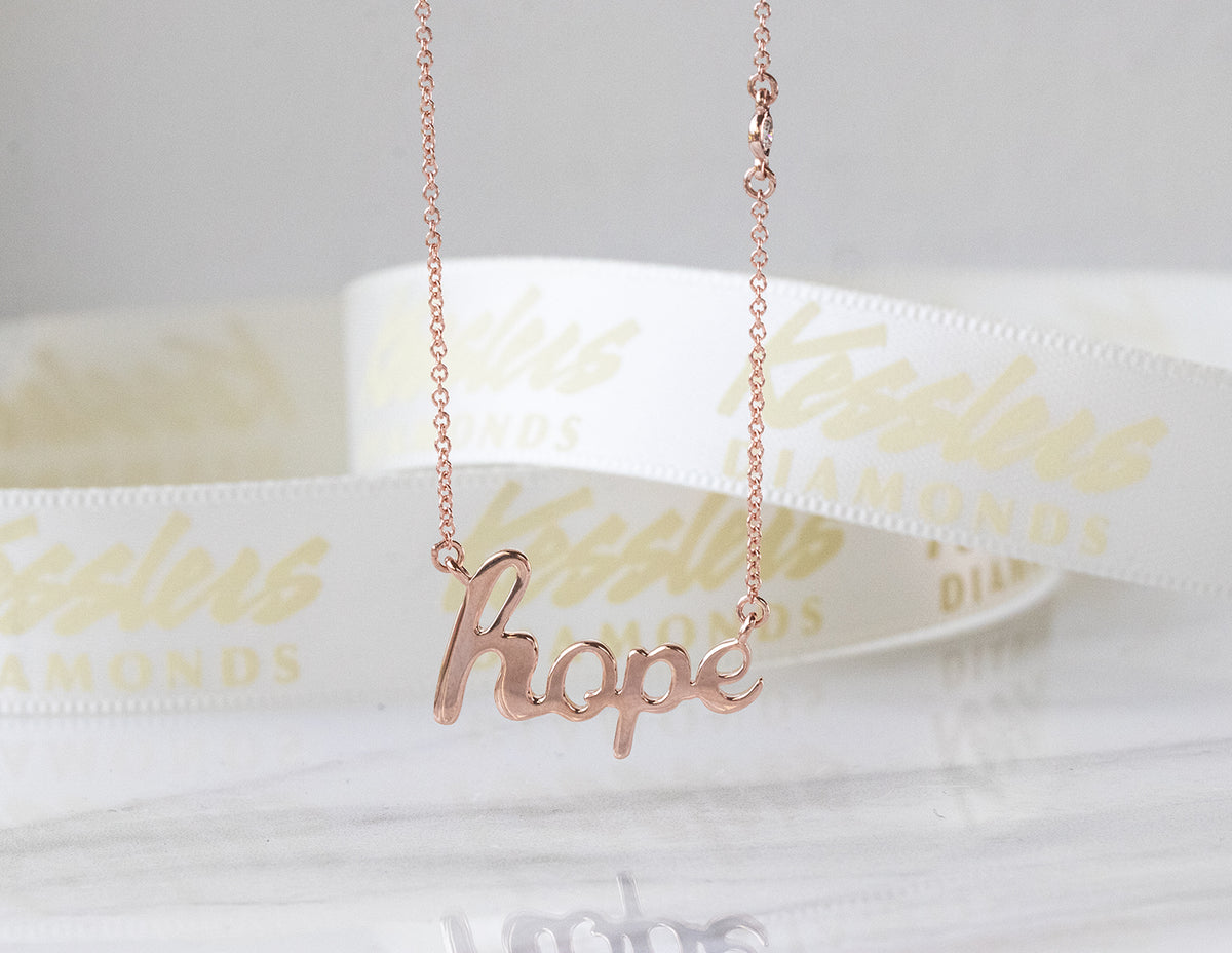 .03ct. Diamond Hope Necklace in 10K Rose Gold