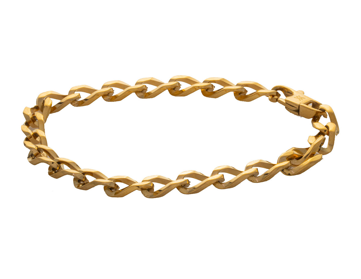 7" Gold Ion-Plated Stainless Steel Curb Link Bracelet