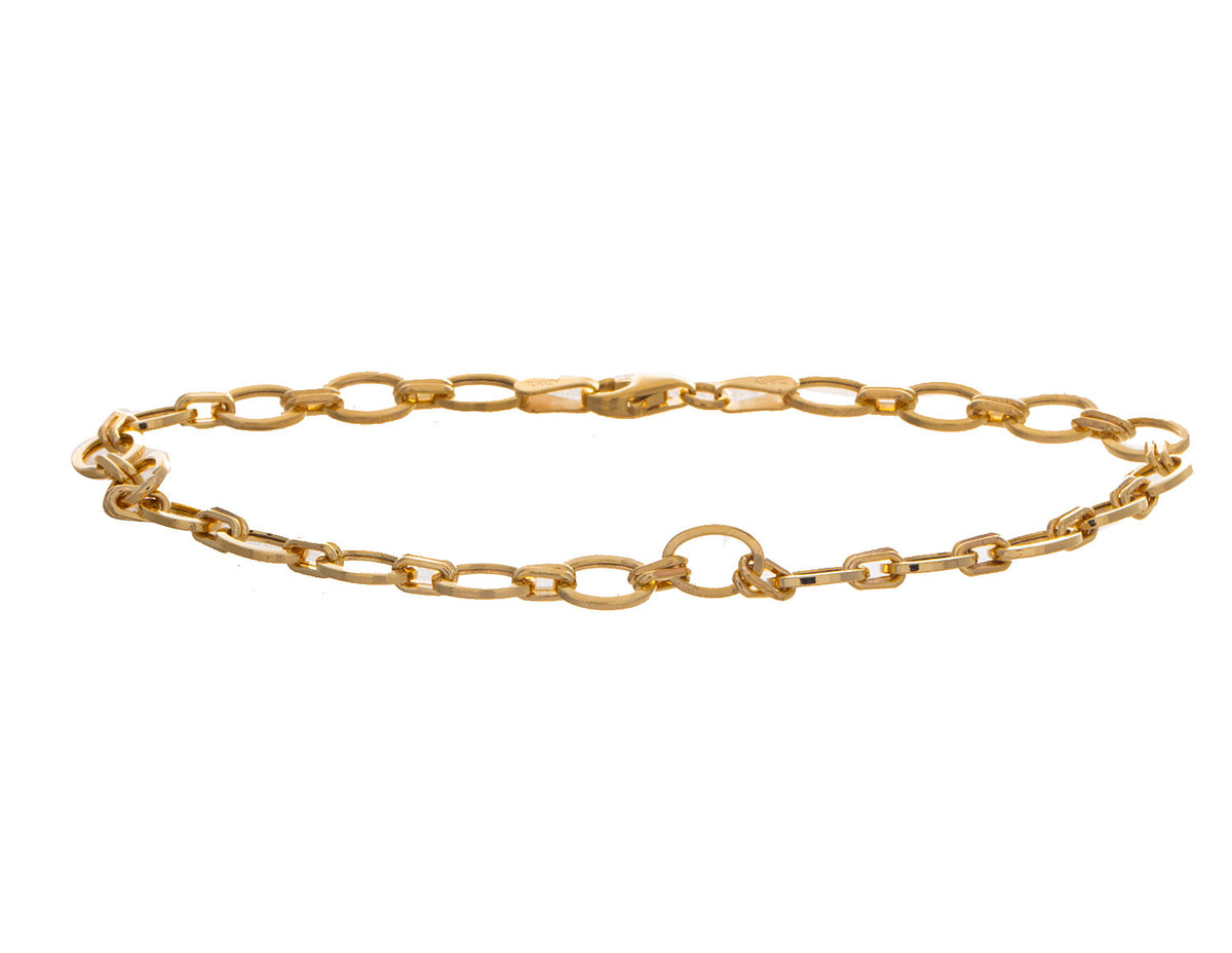 14K Yellow Gold Oval Link Chain Bracelet