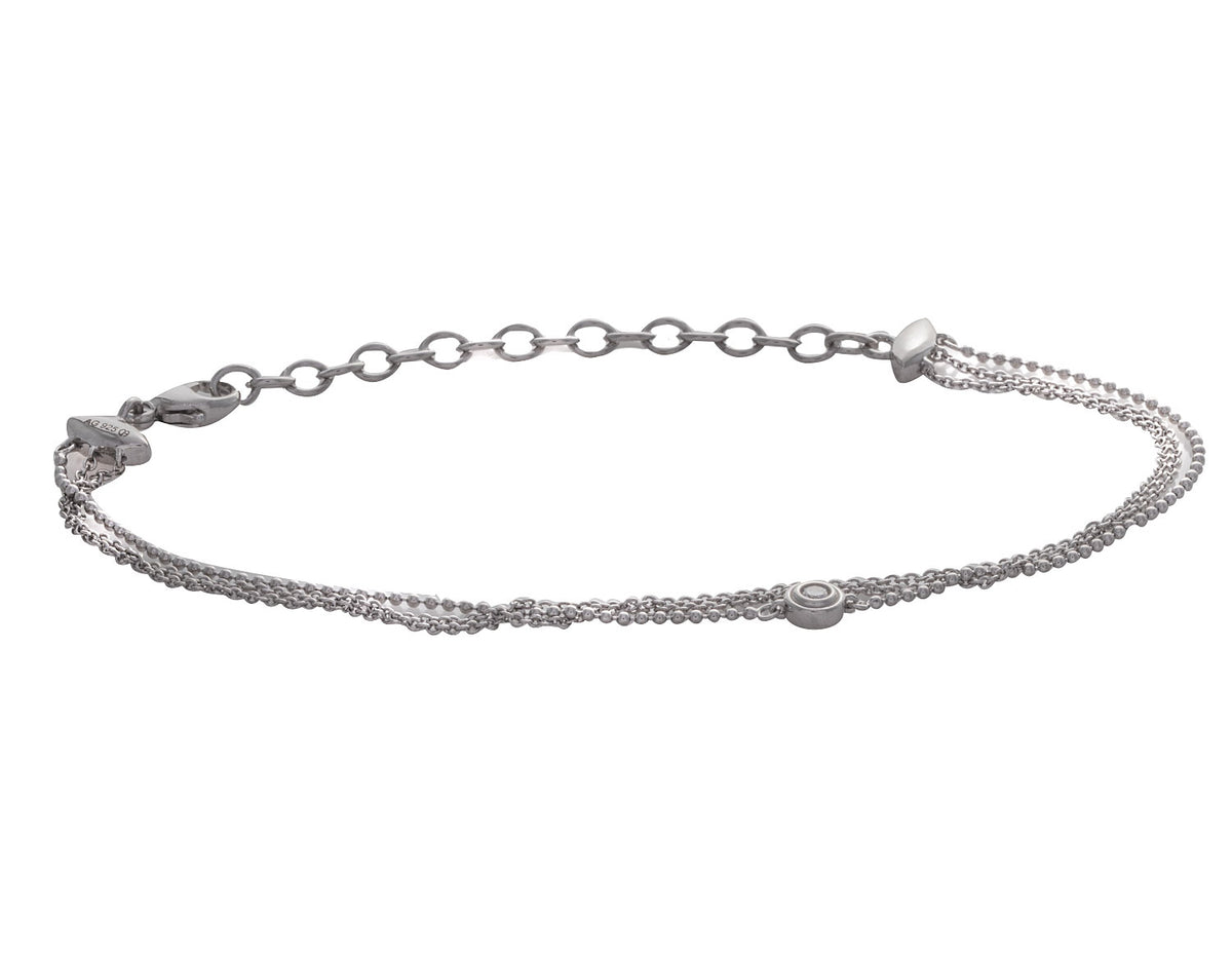 .05ct. 3-Row Bracelet in Sterling Silver