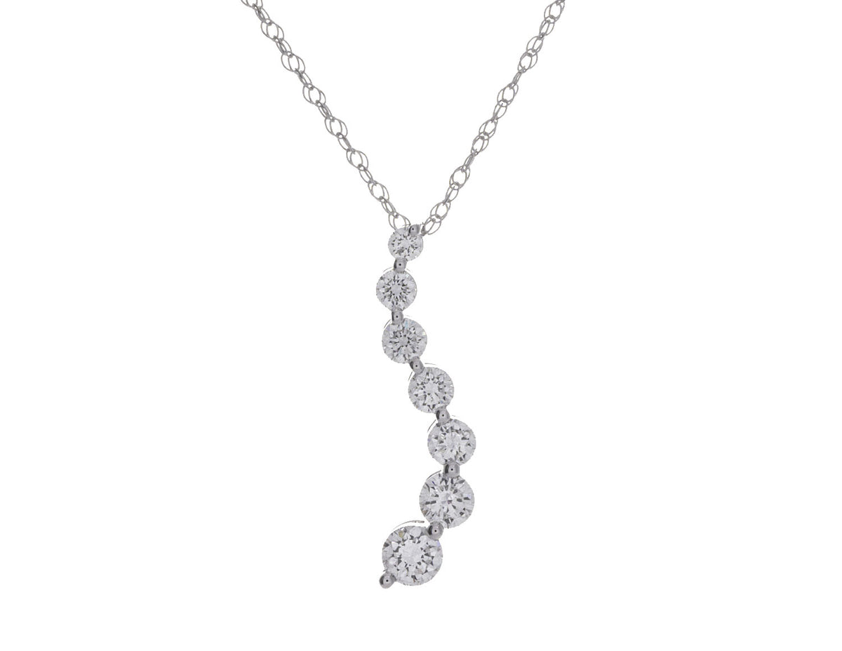 1ct. t.w. Diamond Journey Pendant in 14K White Gold