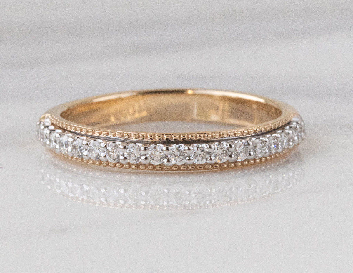 1/4ct. t.w. Round Cut Anniversary Ring in 14K Yellow and White Gold