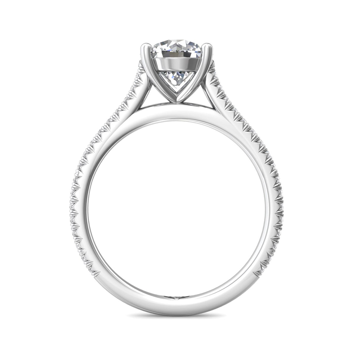 1/5ct. t.w. Round Cut Diamond Engagement Ring in 14K White Gold