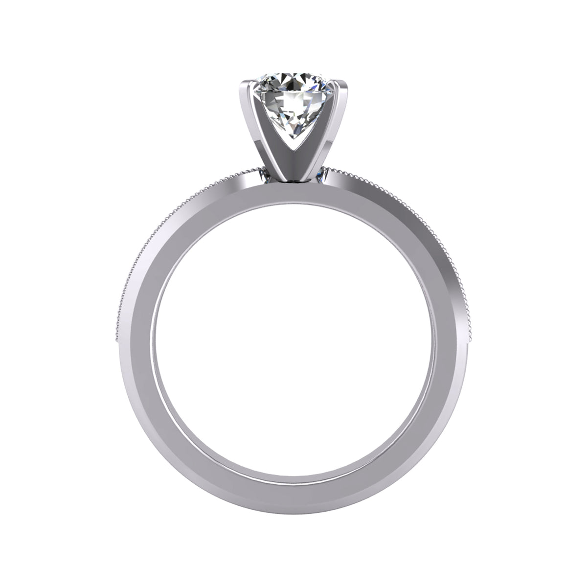 2.5mm. Solitaire Engagement Ring in 14K White Gold
