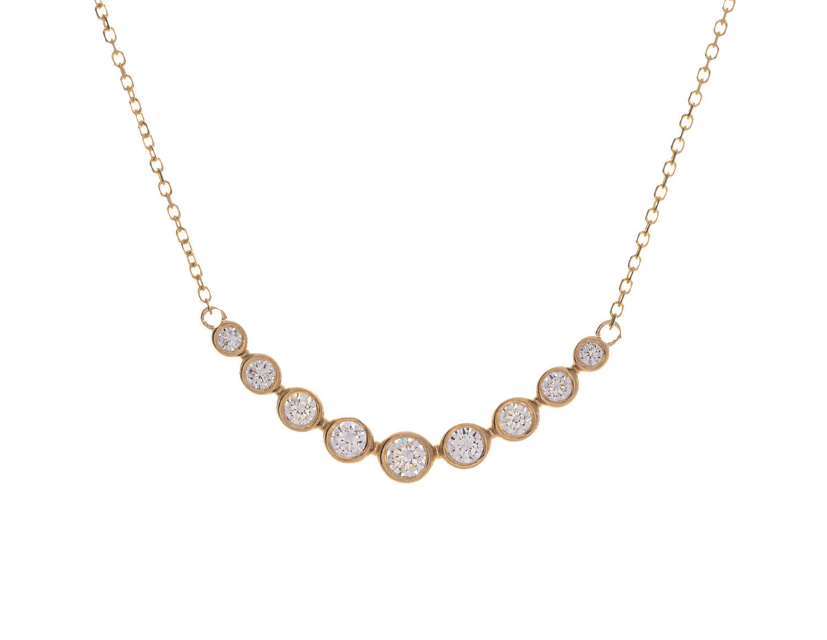 1/3ct. t.w. Diamond Graduated Curved Bar Pendant in 14K Yellow Gold