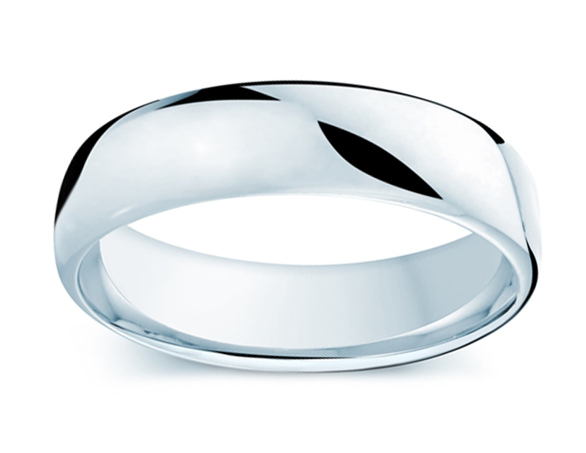 6.5mm Euro Wedding Ring in 14K White Gold