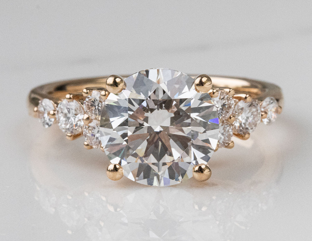 3 1/2ct. Oval Cut Newborn Lab Created Diamond Engagement Ring in 14K Yellow Gold
