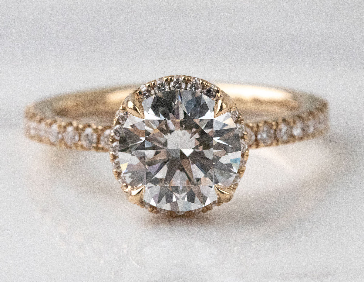2 2/5ct. t.w. Round Cut Newborn Lab Created Diamond Engagement Ring in 14K Yellow Gold