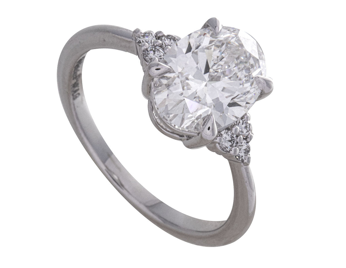 2ct. Oval Cut Newborn Lab Created Diamond Engagement Ring in 14K White Gold