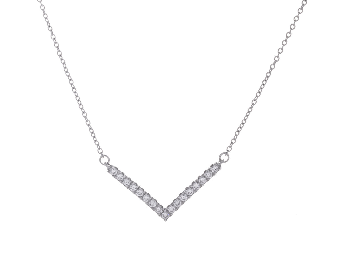 1/6ct. t.w. Newborn Lab Created Diamond Chevron Pendant in Sterling Silver