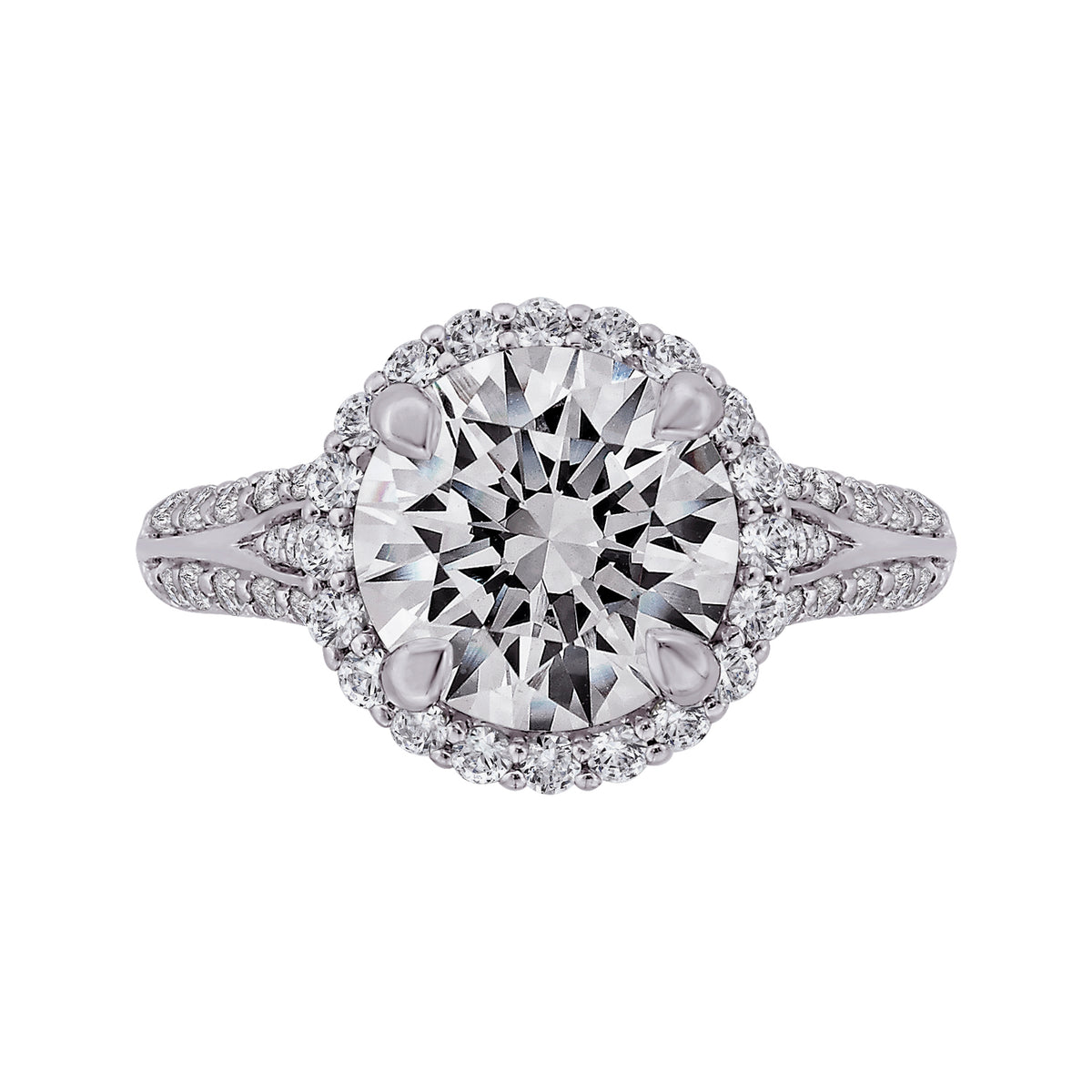 3/4ct. t.w. Round Cut Diamond Engagement Ring in 14K White Gold