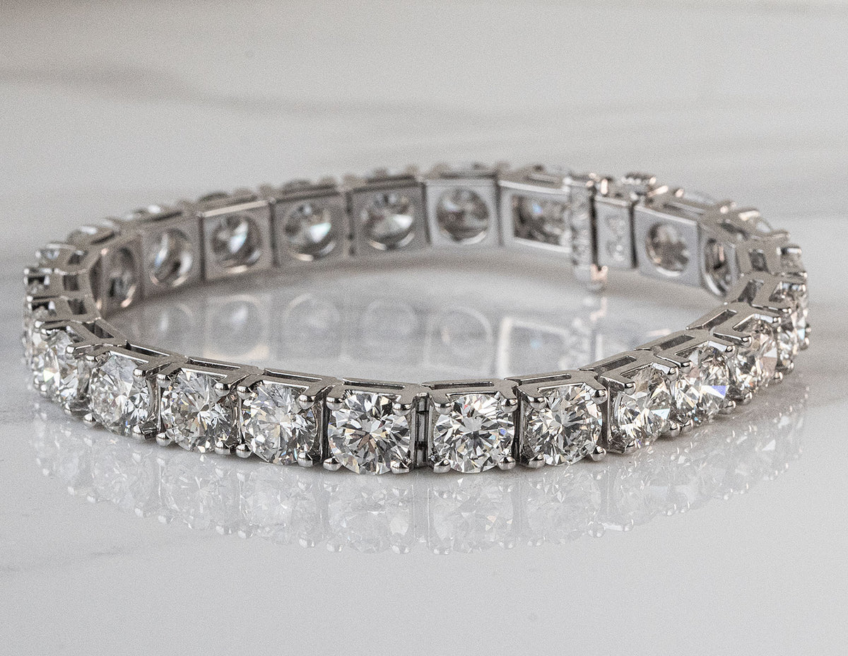 25ct. t.w. Round Cut Newborn Lab Created Diamond Tennis Bracelet in 14K White Gold